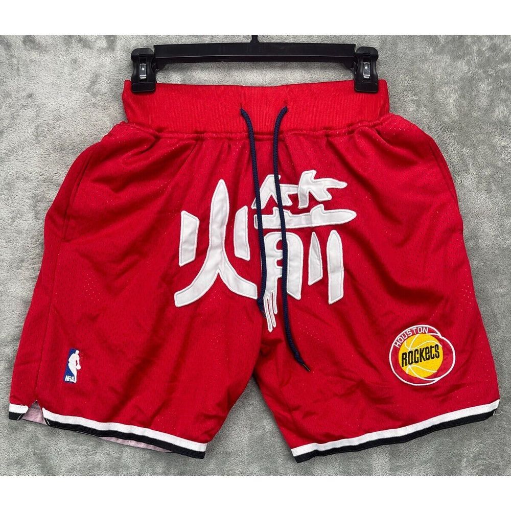 Just Don 1993-94 Houston Rocket Shorts Size Small Red RARE Yao Ming